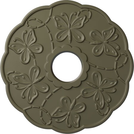 Ekena Millwork Terrones Butterfly Medallion (Canopies up to 3 7/8"), 17 7/8"OD x 3 7/8"ID x 1"P, Spartan Stone CM17TSSSF